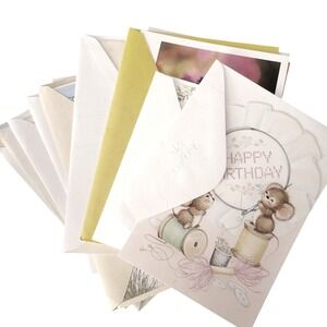 12 Vintage Assorted Greeting Cards Birthday Congratulations Beach Nautical 1990s